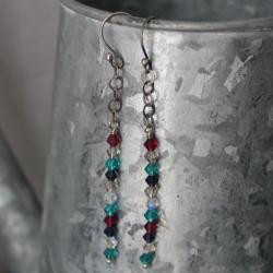 Srebrne kolczyki z kolorowymi Swarowskimi - Kolczyki - Biżuteria