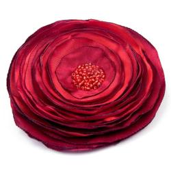 broszka,czerwona,kwiat,satyna,kwiaty polski - Broszki - Biżuteria