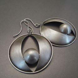 kolczyki matowe srebro - Kolczyki - Biżuteria