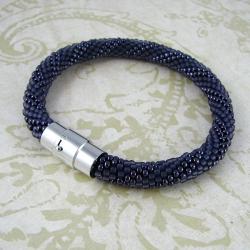 Blackberry swirl Bransoletka szydełkowo-koralikowa - Bransoletki - Biżuteria