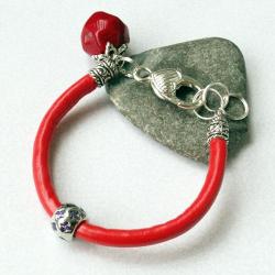 minimalistyczna,czerwona,energetyczna,koral - Bransoletki - Biżuteria